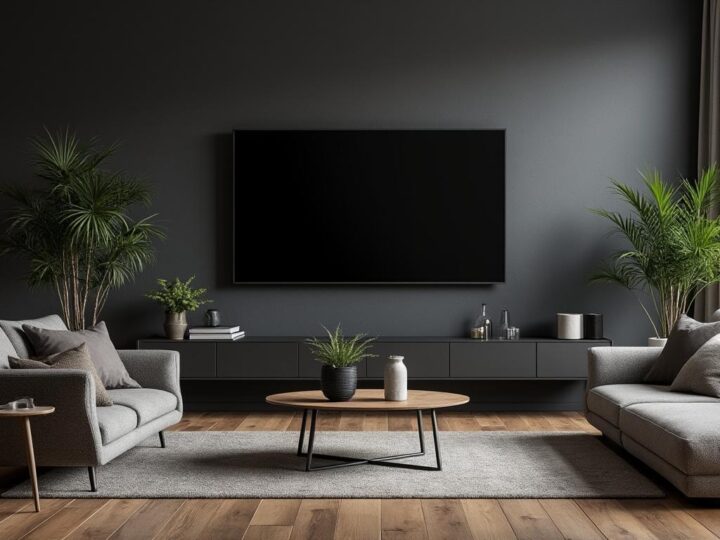 Transformez votre espace avec un mur TV avec palette noire : conseils et astuces