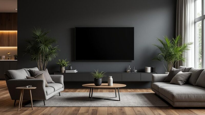 Transformez votre espace avec un mur TV avec palette noire : conseils et astuces