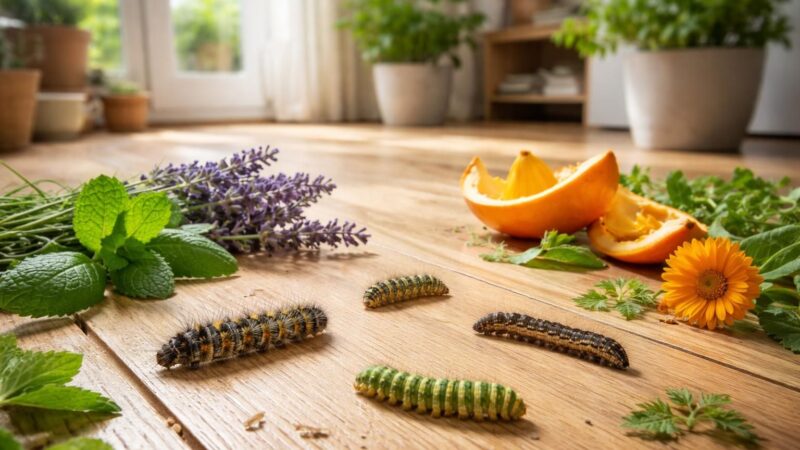 Chenilles dans la maison : identifier et éloigner ces intrus naturellement