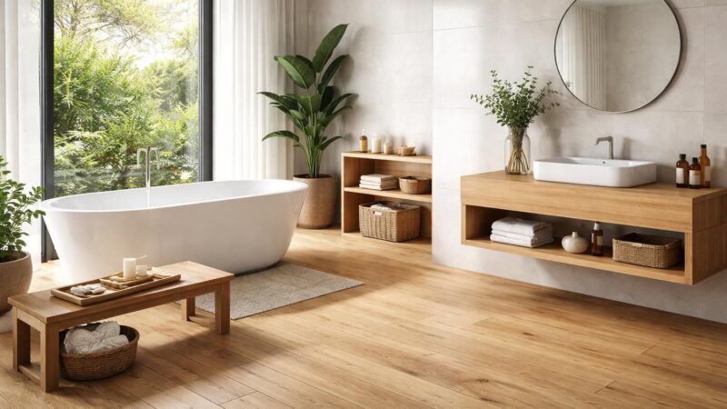 Déco salle de bain et parquet : comment réussir l&rsquo;alliance bois et eau