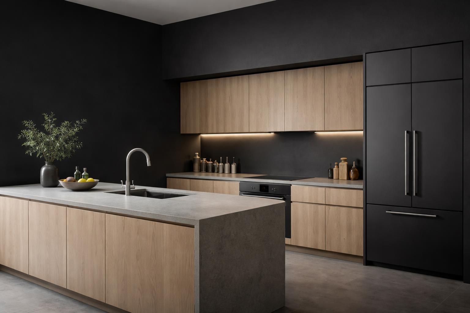 Peinture de cuisine noire : osez le mat pour un look ultra contemporain