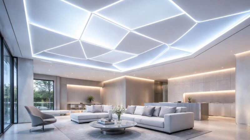 Plafond LED design : créez une ambiance lumineuse futuriste et épurée