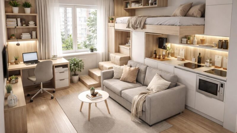Plan aménagement studio 18m2 : optimisez l&rsquo;espace pour un confort maximum