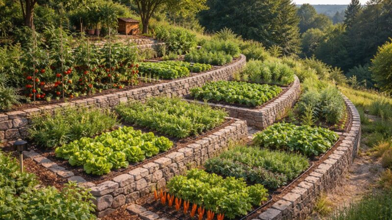 Potager sur une pente : comment aménager des terrasses de culture pro