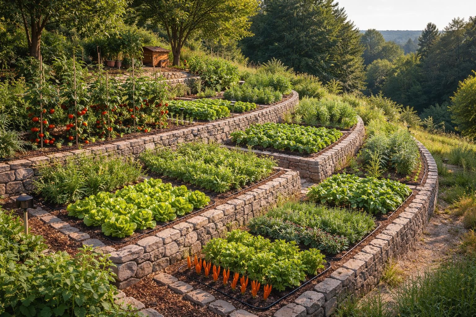 Potager sur une pente : comment aménager des terrasses de culture pro