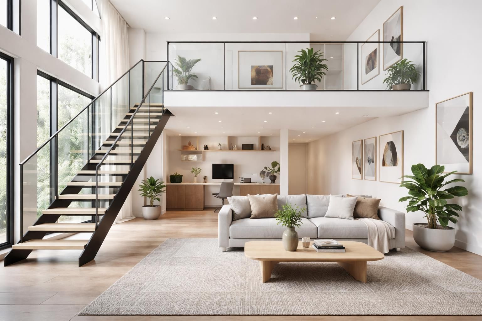 Salon avec mezzanine : comment aménager cet espace pour un look moderne