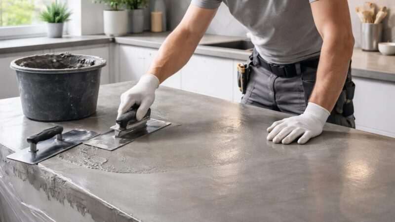 Faire du béton ciré soi-même : le guide pour un sol ou plan de travail pro