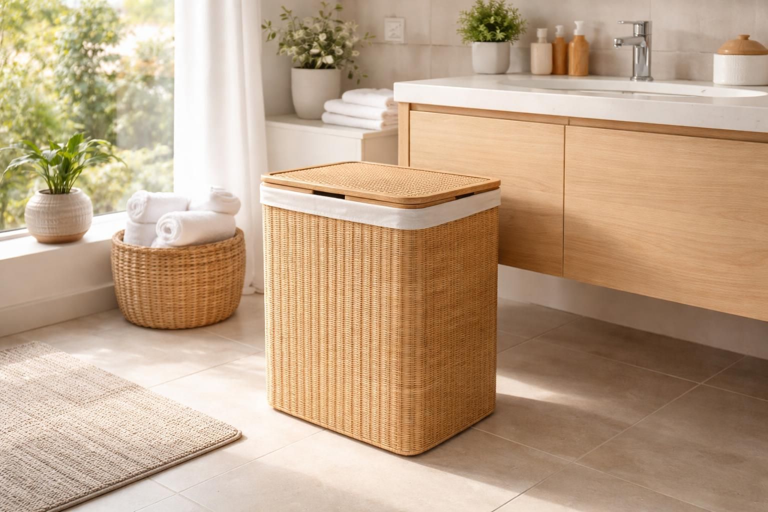 Panier à linge de salle de bain : allier praticité et esthétique déco