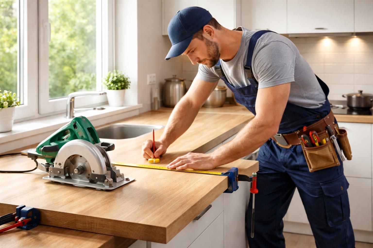 Poser un plan de travail : les étapes clés pour une découpe et pose pro