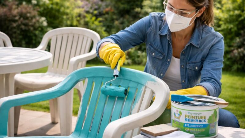 Repeindre un salon de jardin en plastique : la méthode pour une tenue longue durée