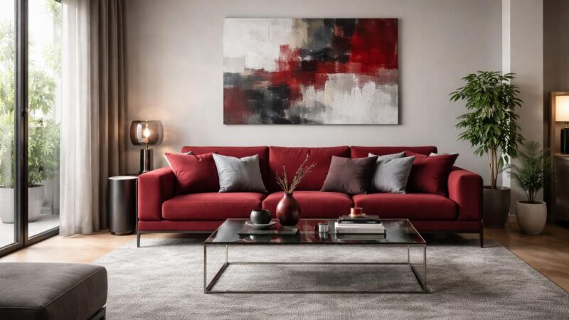 Salon rouge et gris : comment équilibrer ces couleurs pour une déco moderne