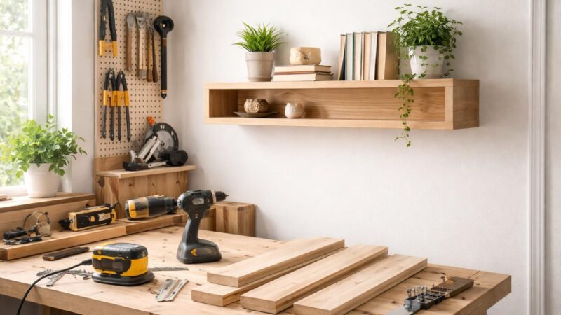 Tuto étagère en bois : fabriquer un rangement mural simple et esthétique