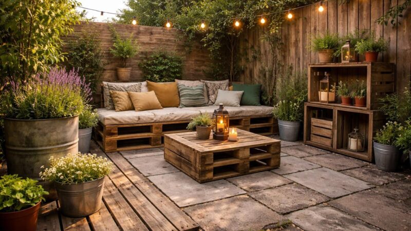 Astuces pour une rénovation de terrasse pas cher avec des matériaux de récup