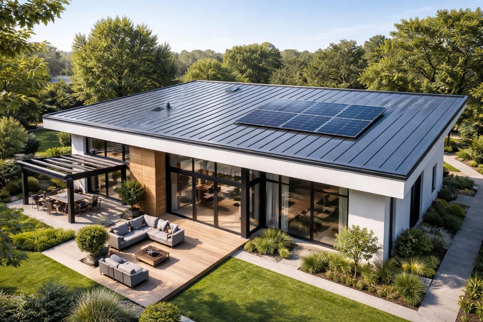 Avantages d&rsquo;une toiture en toit plat avec bac acier pour sa maison