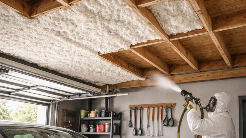 Isolation du plafond de garage en polyuréthane