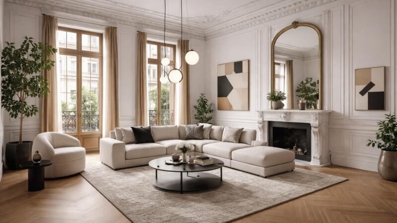 Aménager un salon haussmannien au design moderne : le mariage des styles