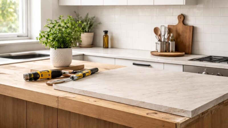 Comment habiller un comptoir de cuisine pour lui donner un coup de neuf