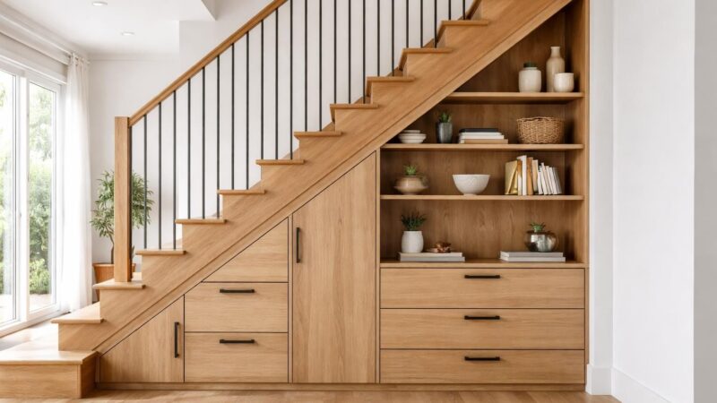 Comment réussir à fabriquer un meuble sous escalier qui s&rsquo;intègre parfaitement