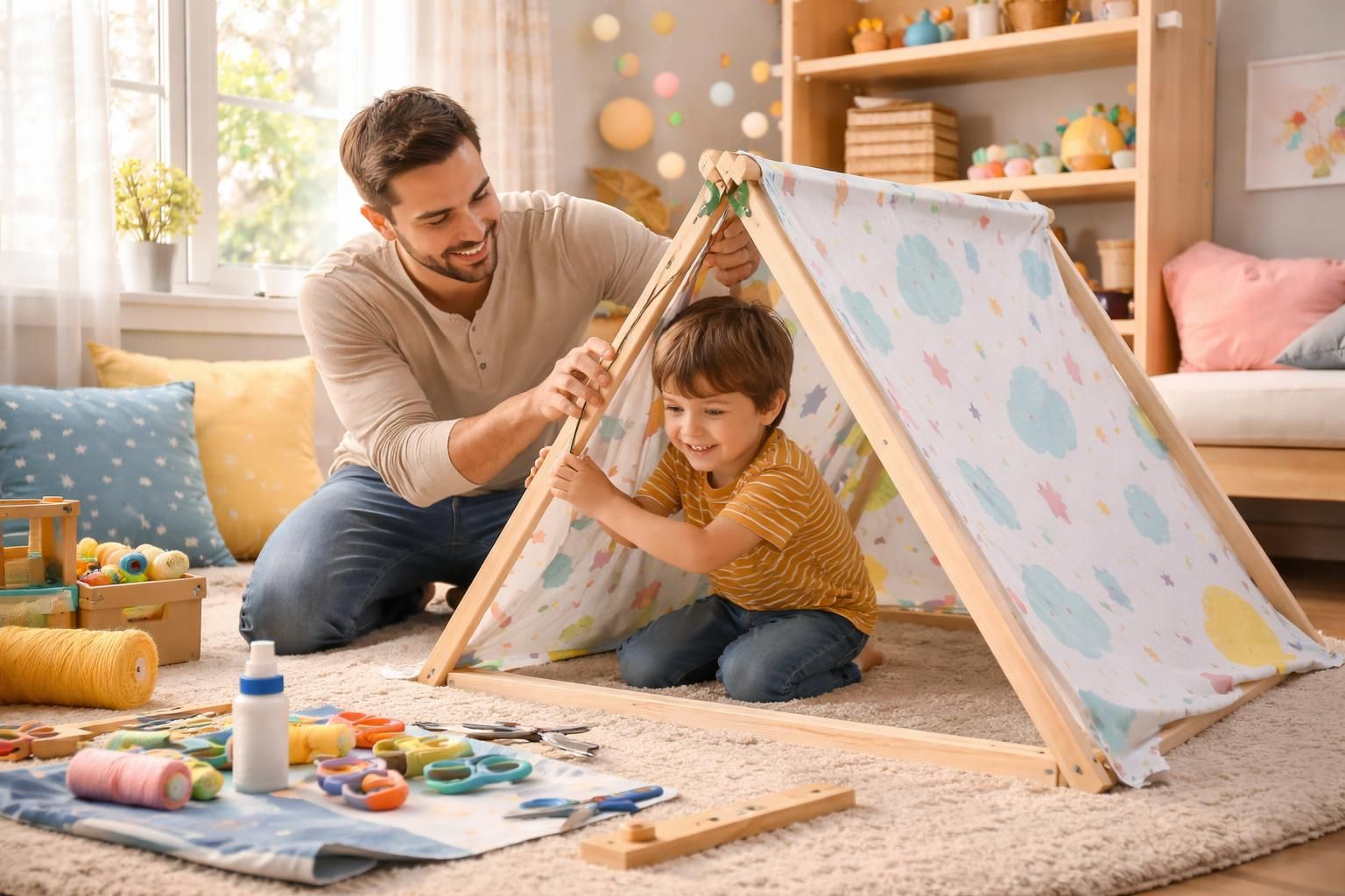 découvrez comment fabriquer une tente pour chambre avec ce projet diy ludique, parfait pour décorer l'espace enfant et stimuler leur imagination.