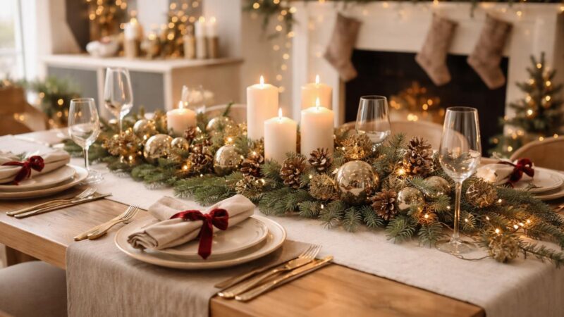 Inspirations pour une déco de table de Noël Alinéa