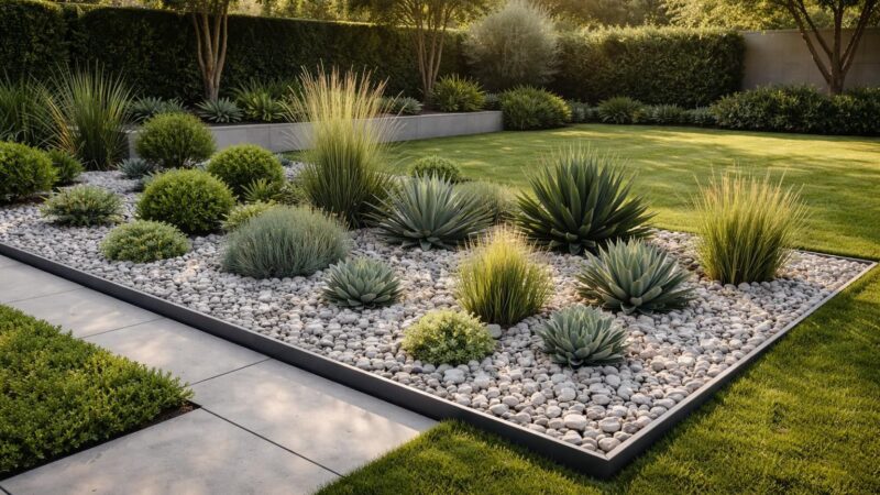 Moderne parterre avec des cailloux : comment aménager son jardin ?