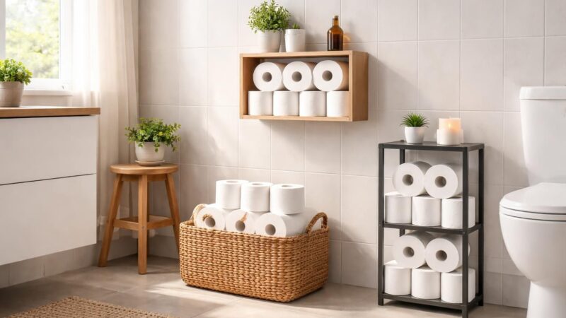 Rangement pour papier toilette : des solutions économiques pour chaque budget