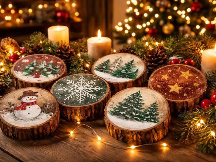Découvrez comment la peinture sur rondin de bois pour Noël peut embellir votre décoration