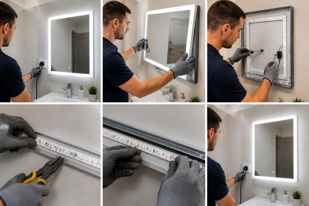 Les étapes pour réussir à changer la LED du miroir de la salle de bain sans se tromper