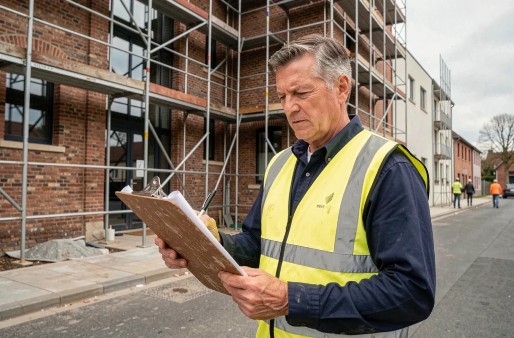 José Ramos de l'Entreprise Générale du Bâtiment supervisant un chantier de rénovation et peinture dans le Nord